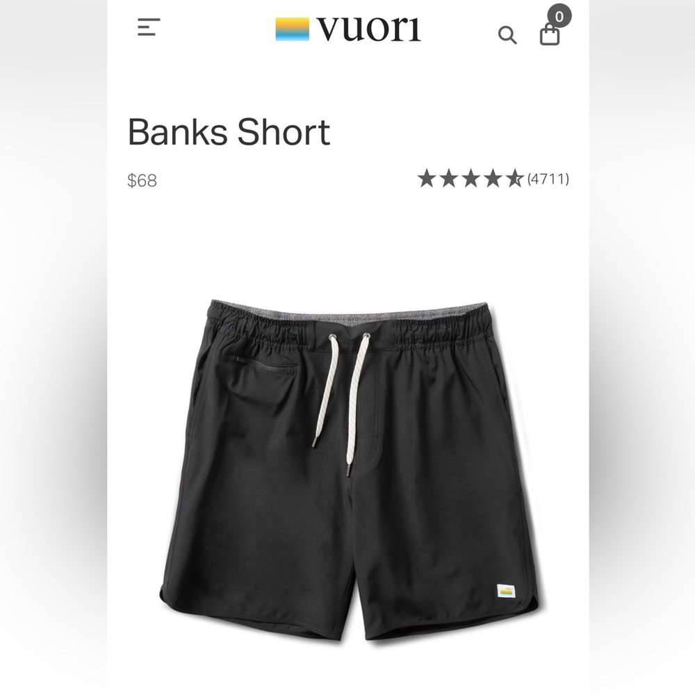 Men’s Vuori Banks Short NWT